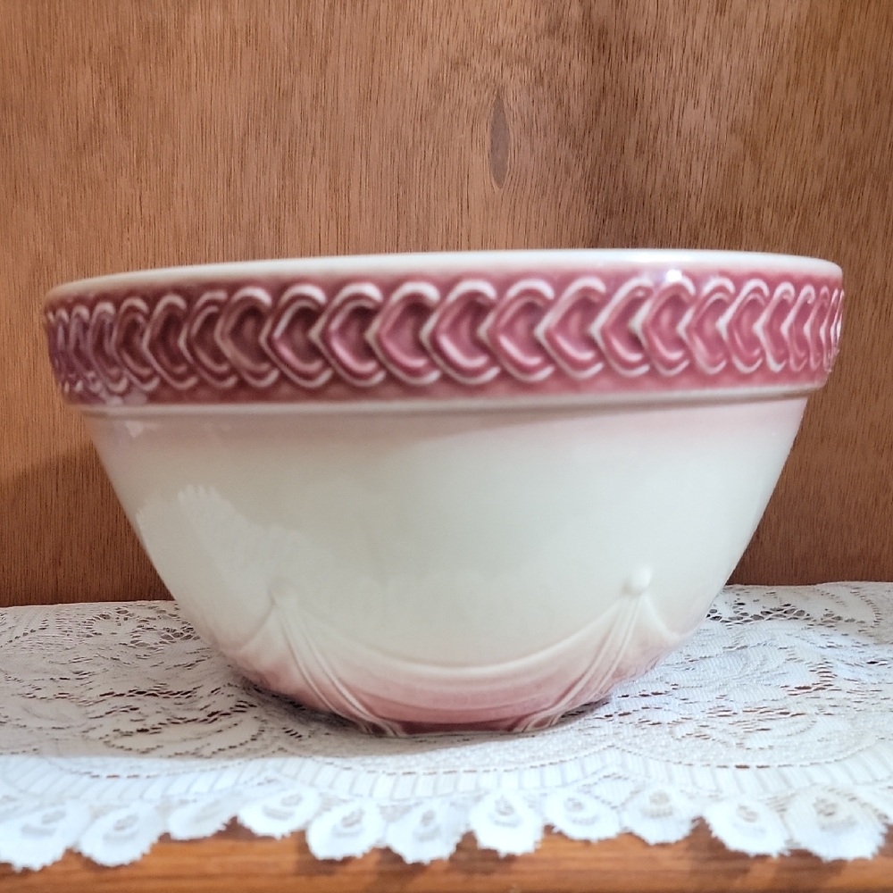 Longaberger Pottery Large American Craft Mixing Bowl With Paprika Color